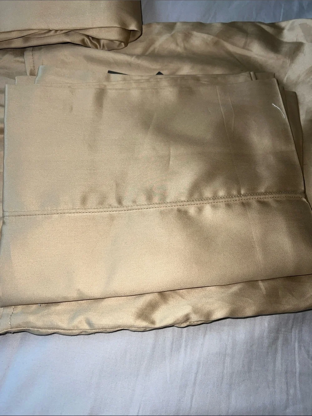 Restoration Hardware Italian Ultra-soft Sateen Twin Sheet Set Gold NWT luxe